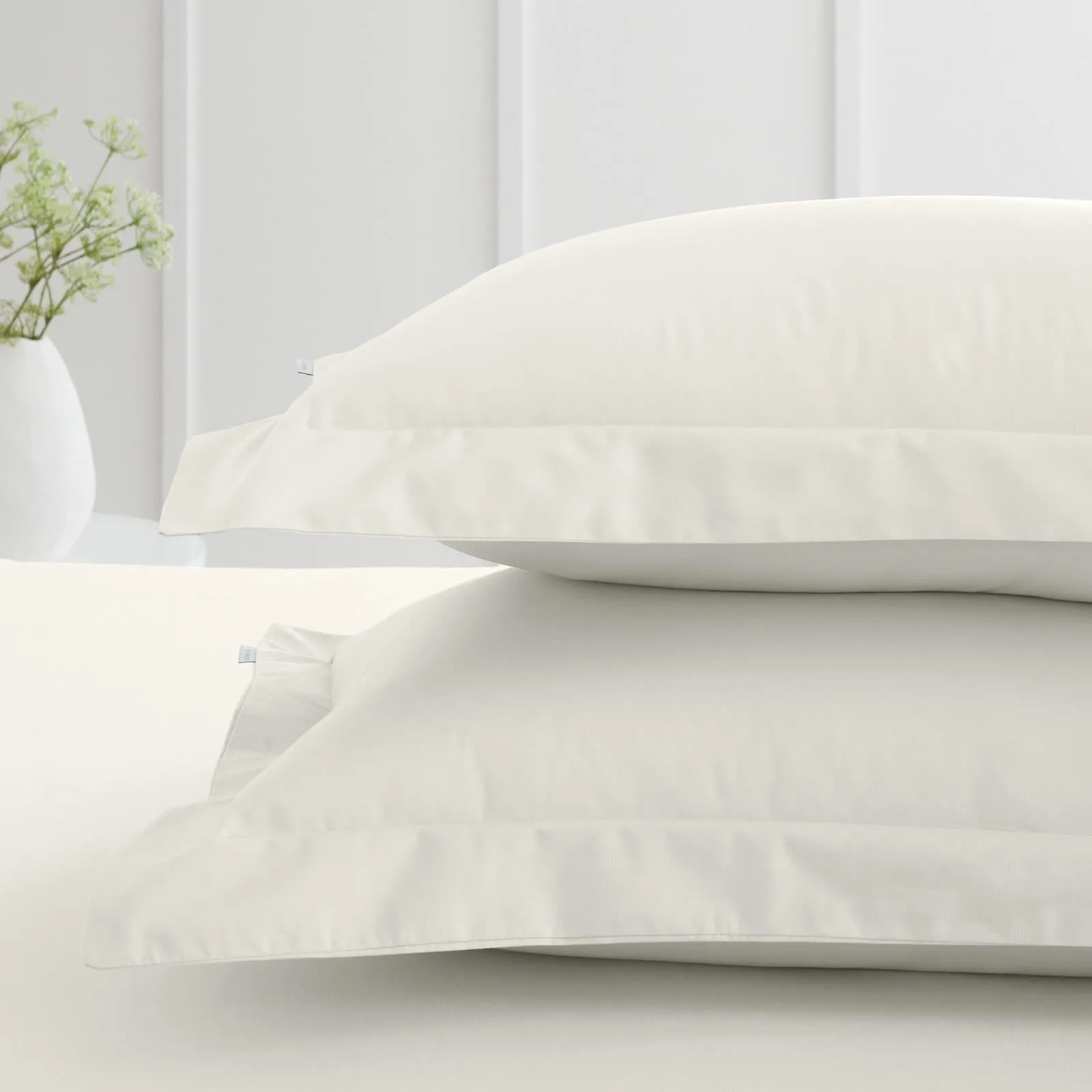 200TC Cotton Percale Oxford Pillowcases Cream