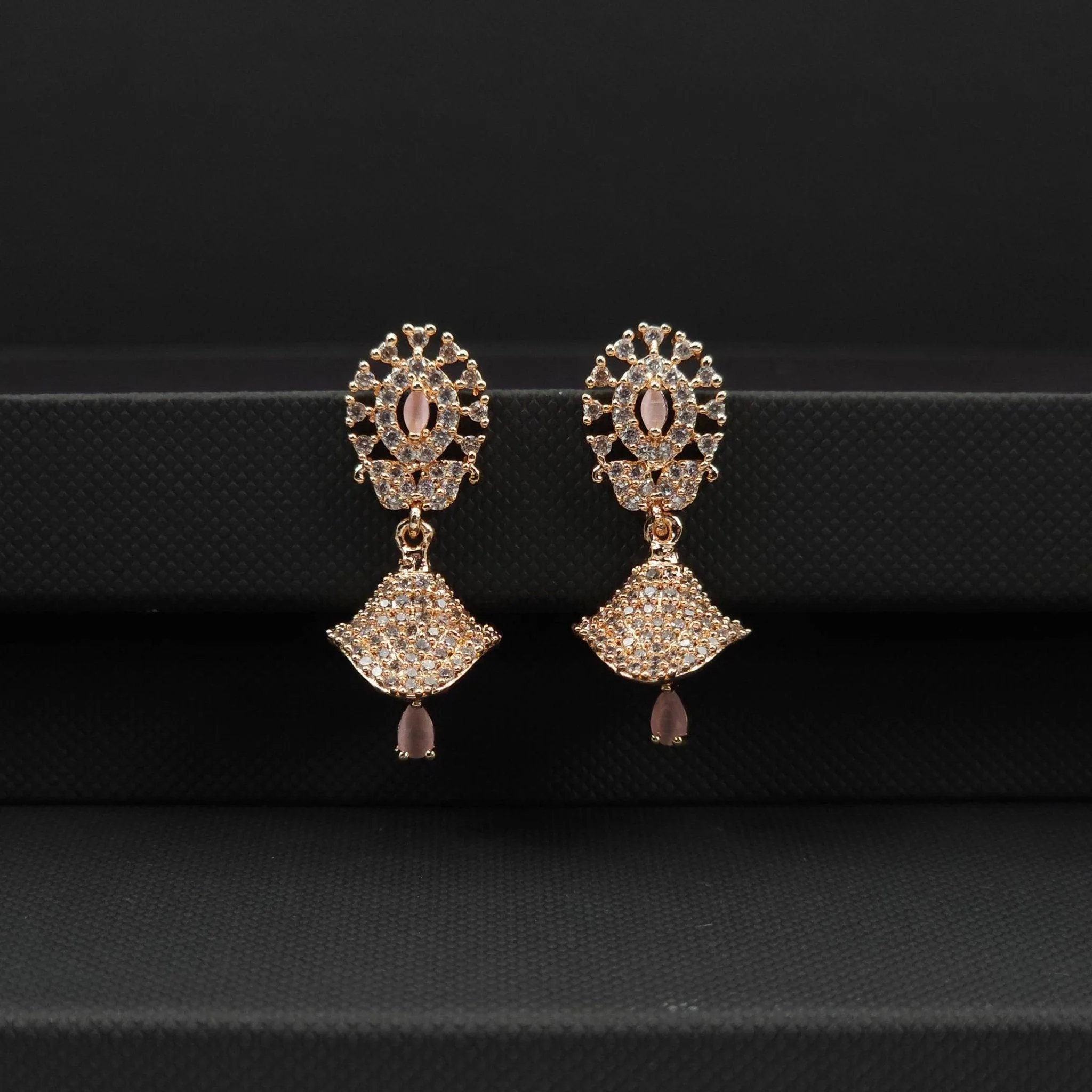 Arya - American diamond small jhumki earrings