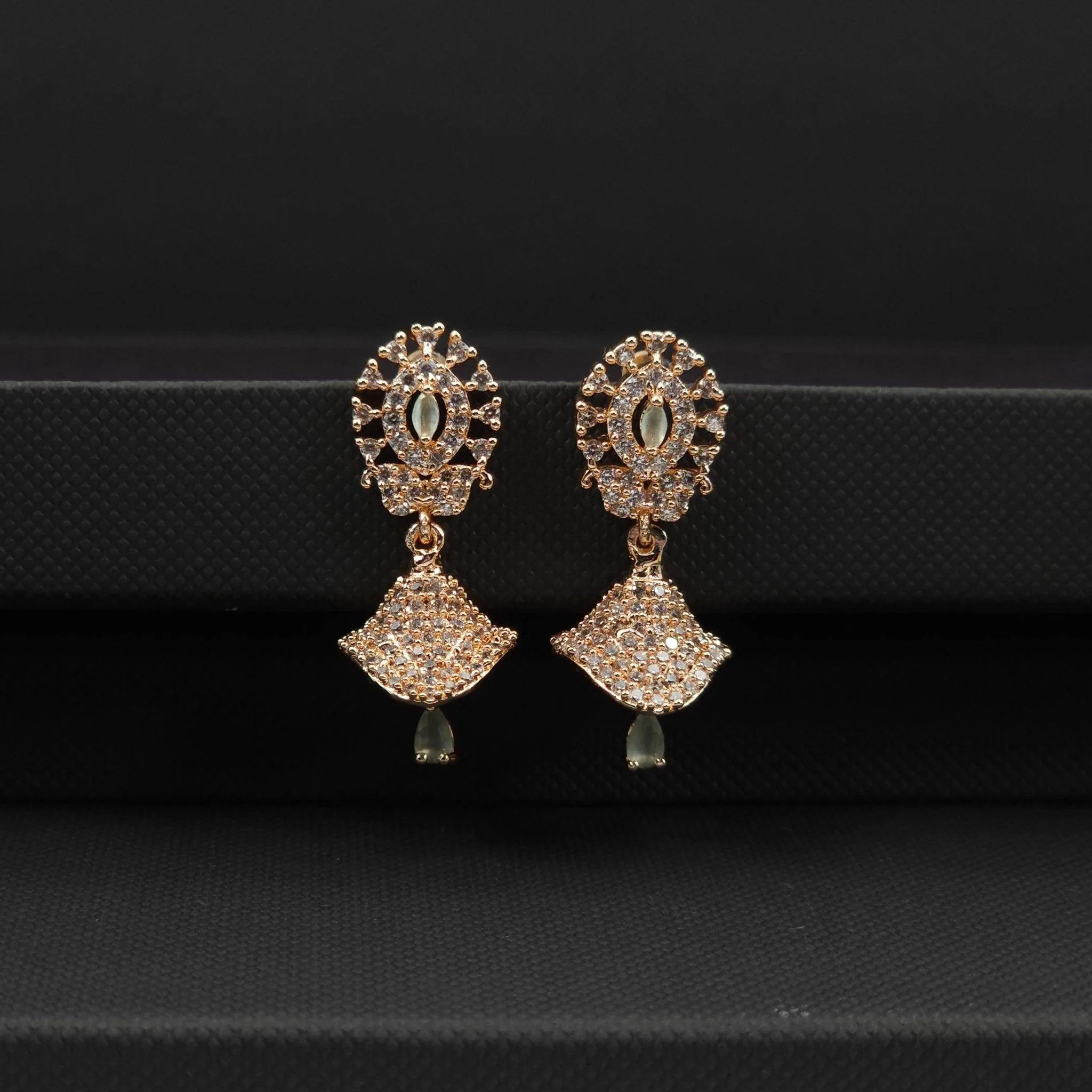 Arya - American diamond small jhumki earrings