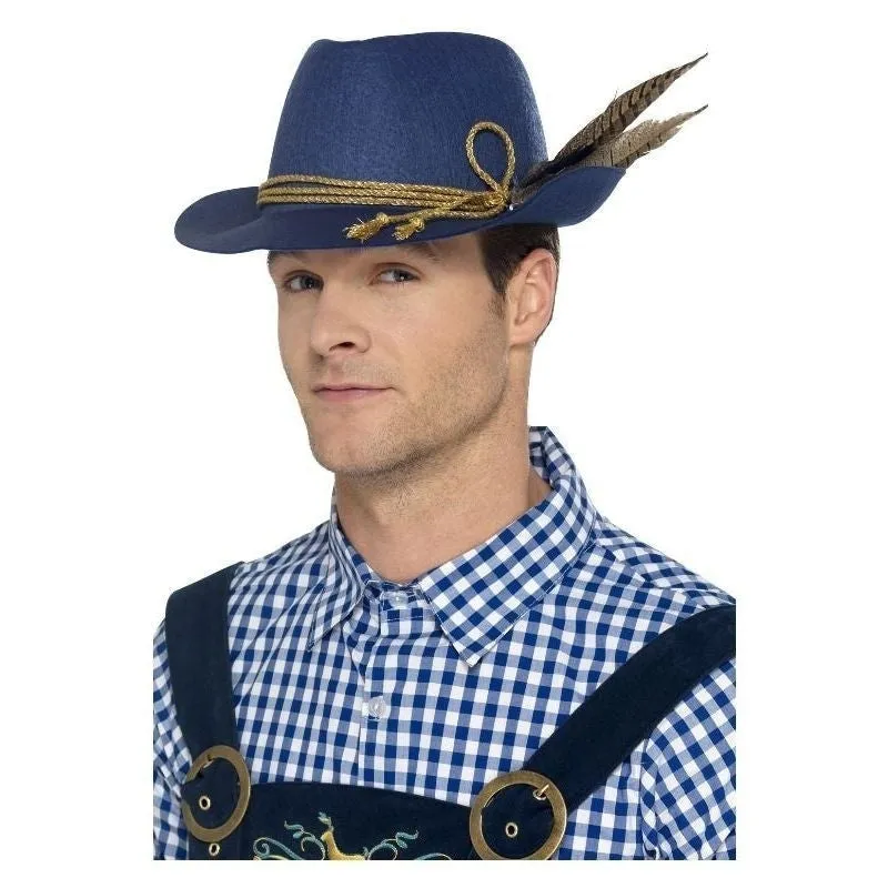 Authentic Bavarian Oktoberfest Hat Adult Blue