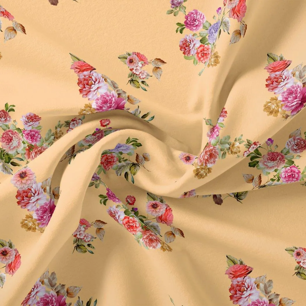 Bloom Pink Forest Flower Digital Printed Fabric