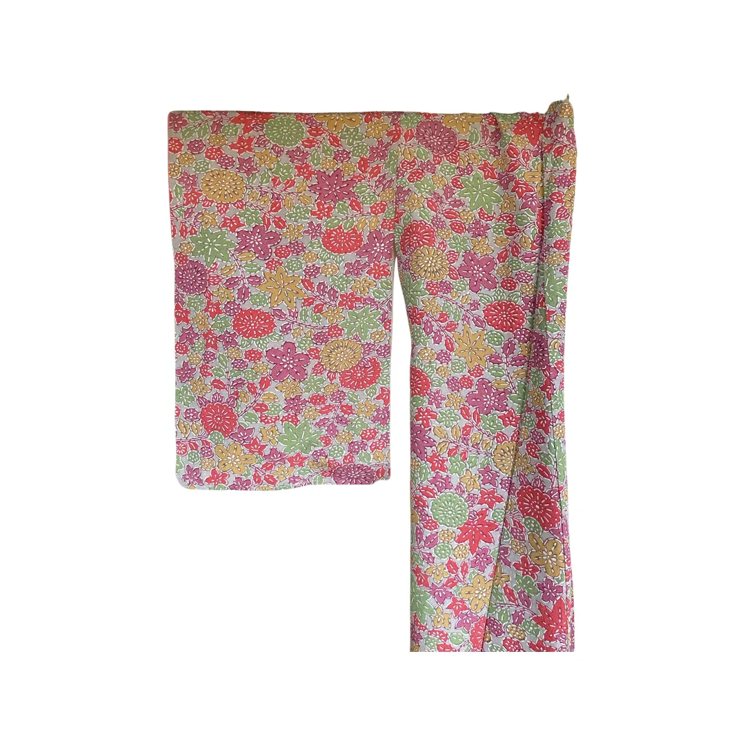 Bright Japanese Floral Scene Komon Kimono