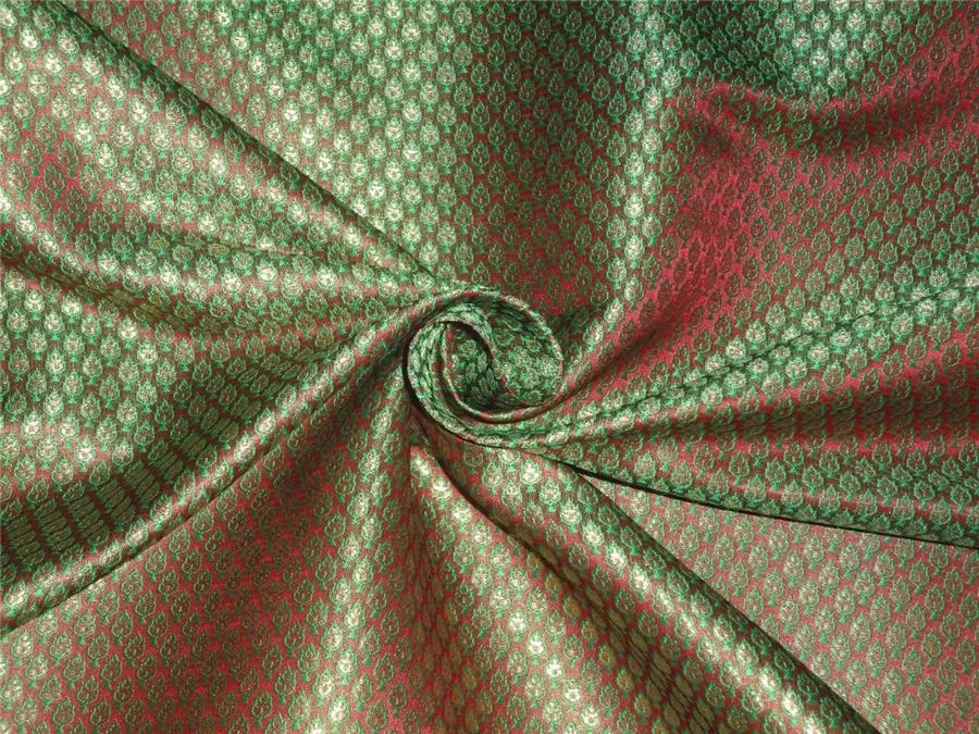 BROCADE RUST GREEN X METALLIC GOLD COLOR 44&quot;INCH
