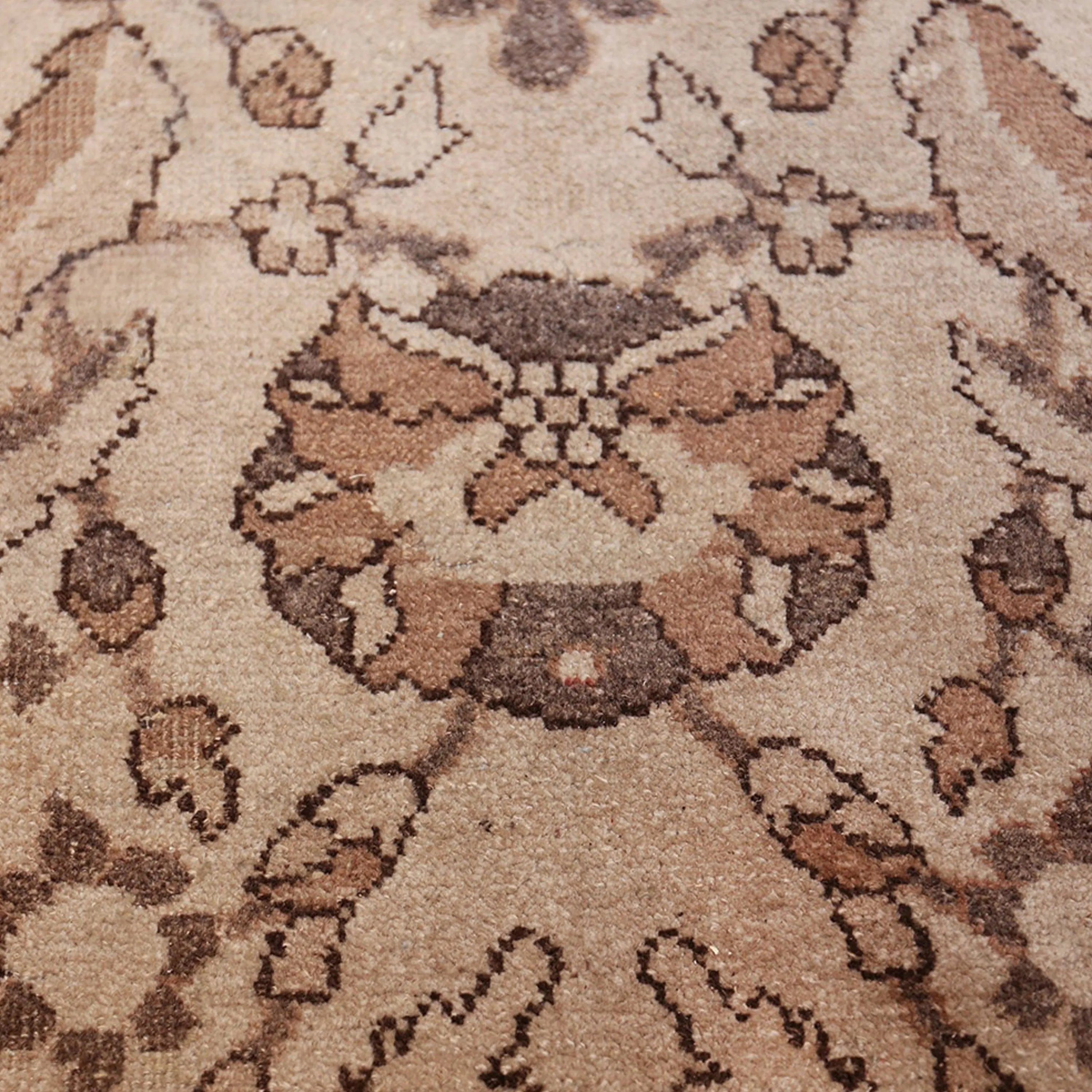Brown Antique Traditional Indian Agra Rug - 10'3" x 10'5"