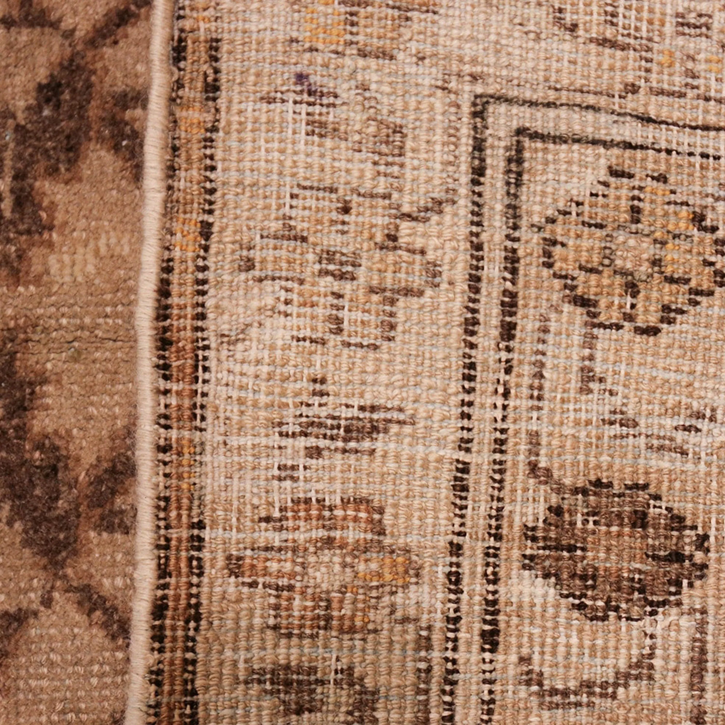 Brown Antique Traditional Indian Agra Rug - 10'3" x 10'5"