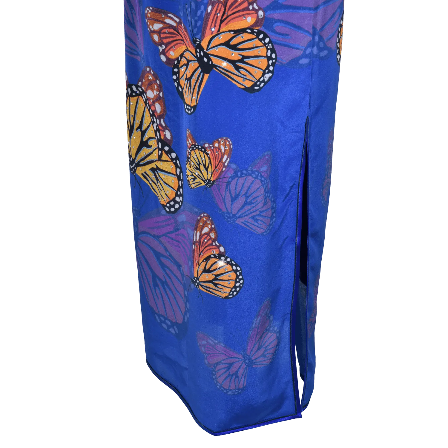 【BUTTERFLY】 100% Silk Crystal Cheongsam (Cap Sleeve) (Full Crystal)