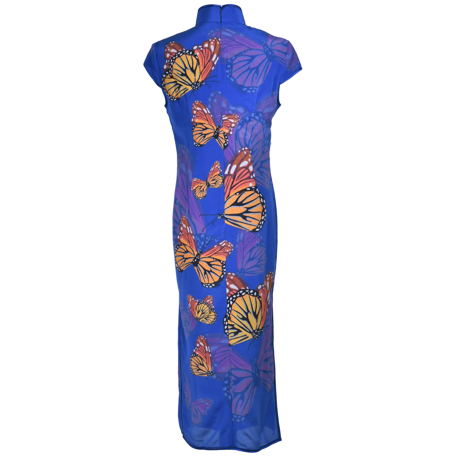 【BUTTERFLY】 100% Silk Crystal Cheongsam (Cap Sleeve) (Full Crystal)
