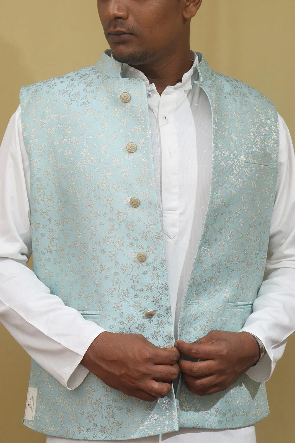 Captivating Blue Banarasi Silk Jacket: Timeless Elegance, Exquisite Style