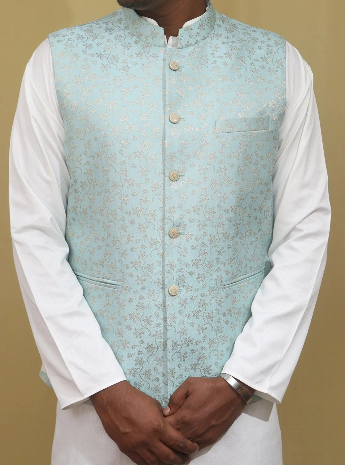 Captivating Blue Banarasi Silk Jacket: Timeless Elegance, Exquisite Style