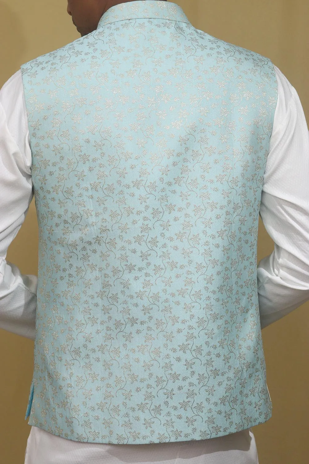 Captivating Blue Banarasi Silk Jacket: Timeless Elegance, Exquisite Style