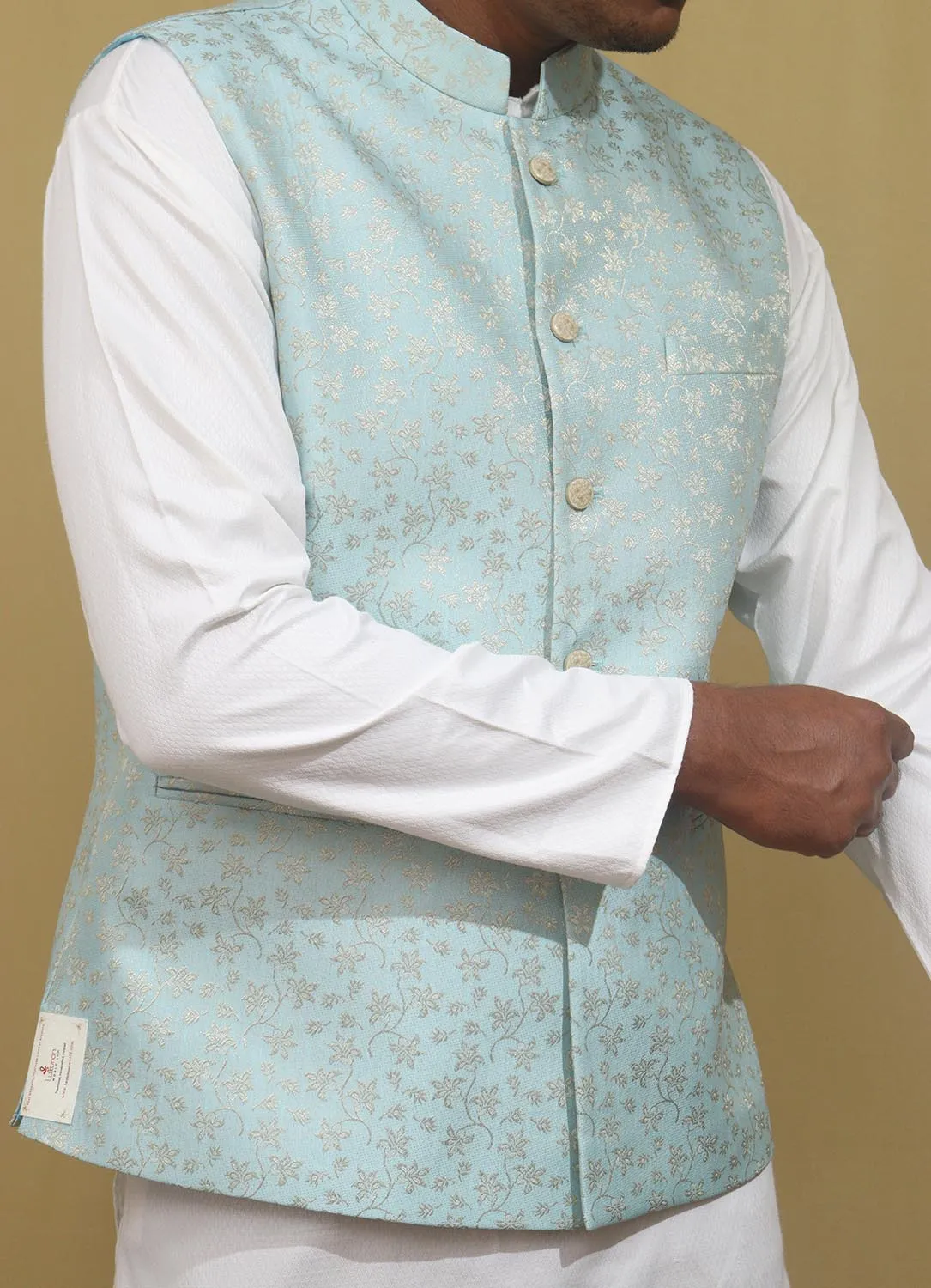 Captivating Blue Banarasi Silk Jacket: Timeless Elegance, Exquisite Style