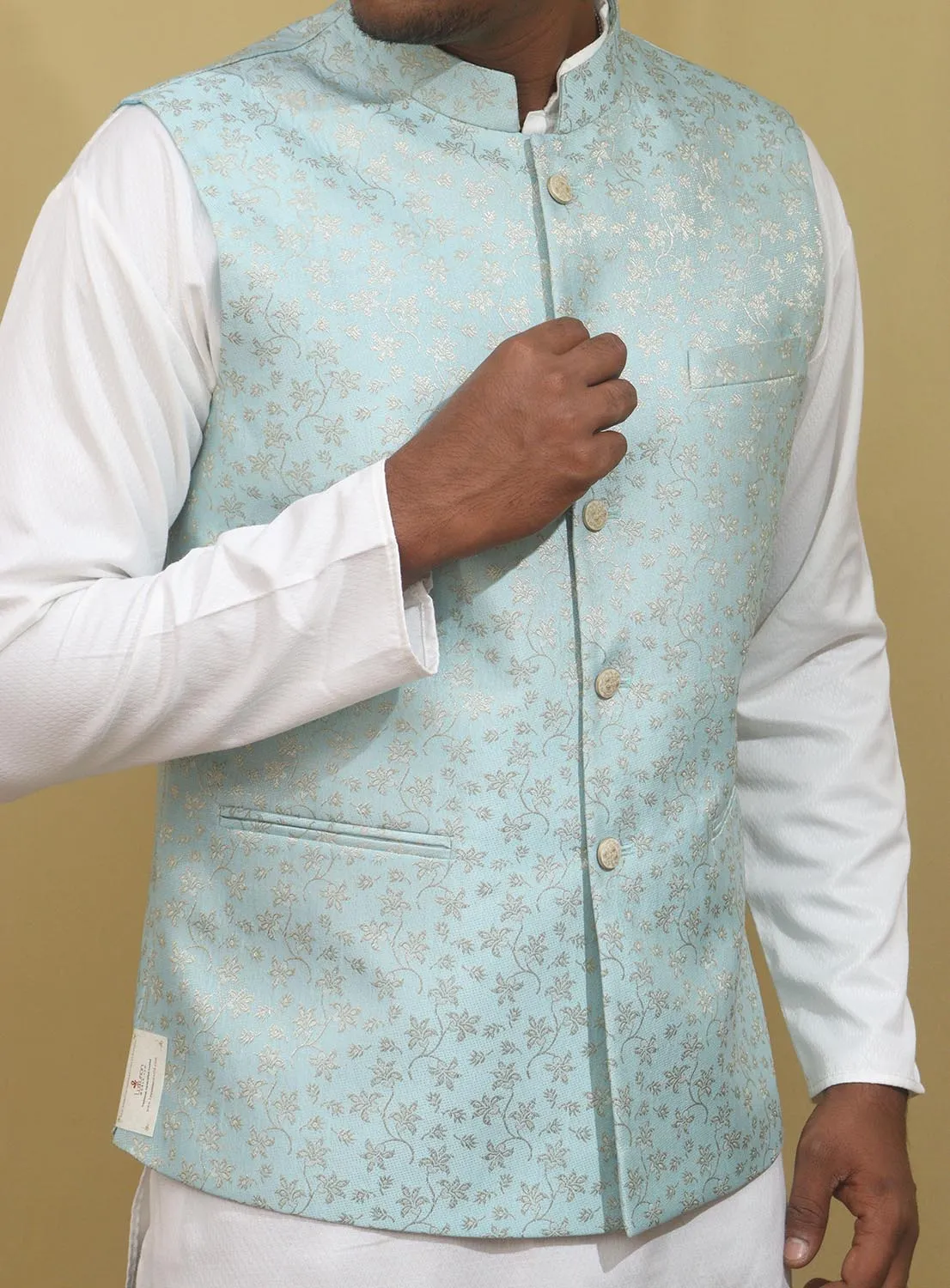 Captivating Blue Banarasi Silk Jacket: Timeless Elegance, Exquisite Style