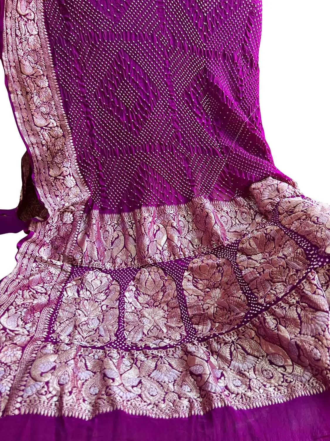 Elegant Purple Banarasi Bandhani Georgette Dupatta: A Timeless Accessory