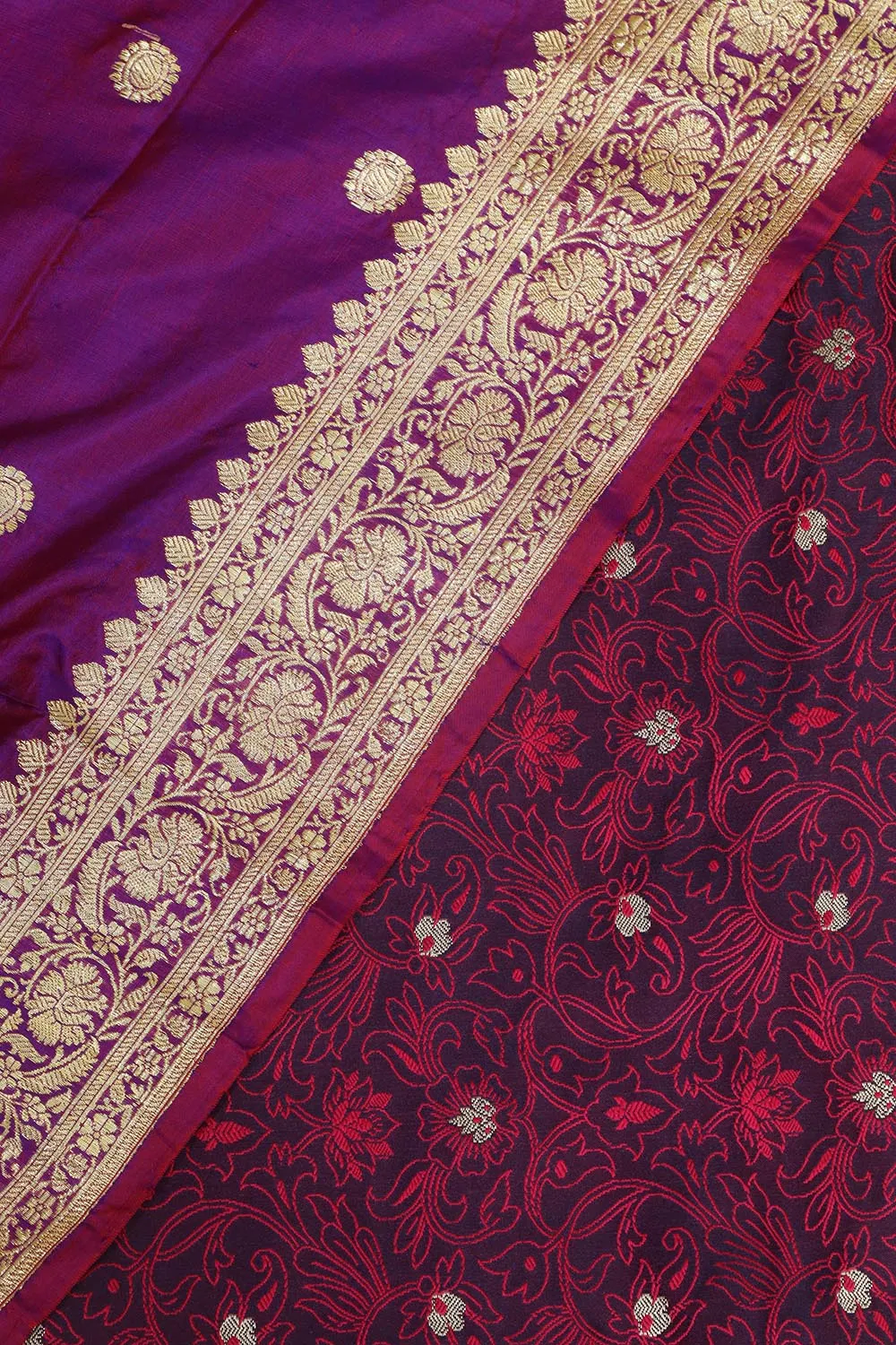 Elegant Purple Banarasi Tanchui Silk Suit With Banarasi Pure Katan Silk Dupatta