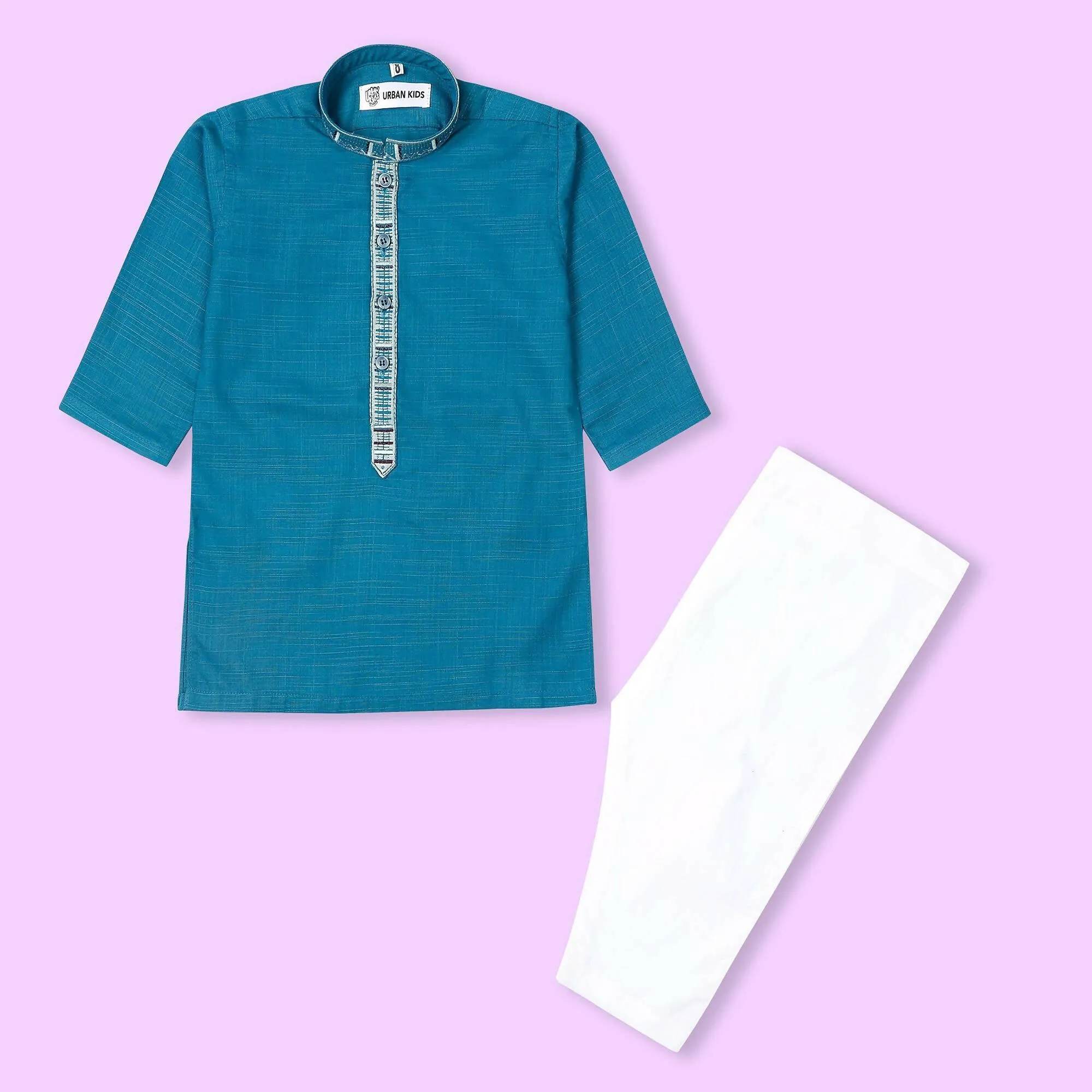 Embroidered Kurta Shalwar Blue and white