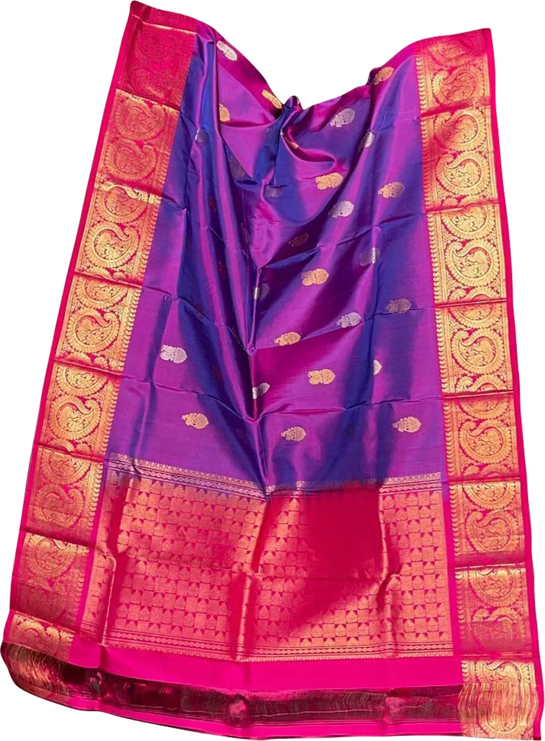 Exquisite Purple Kanjeevaram Silk Dupatta
