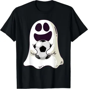 Ghost Soccer Halloween Costume Boys Girls Kids Gift T-Shirt