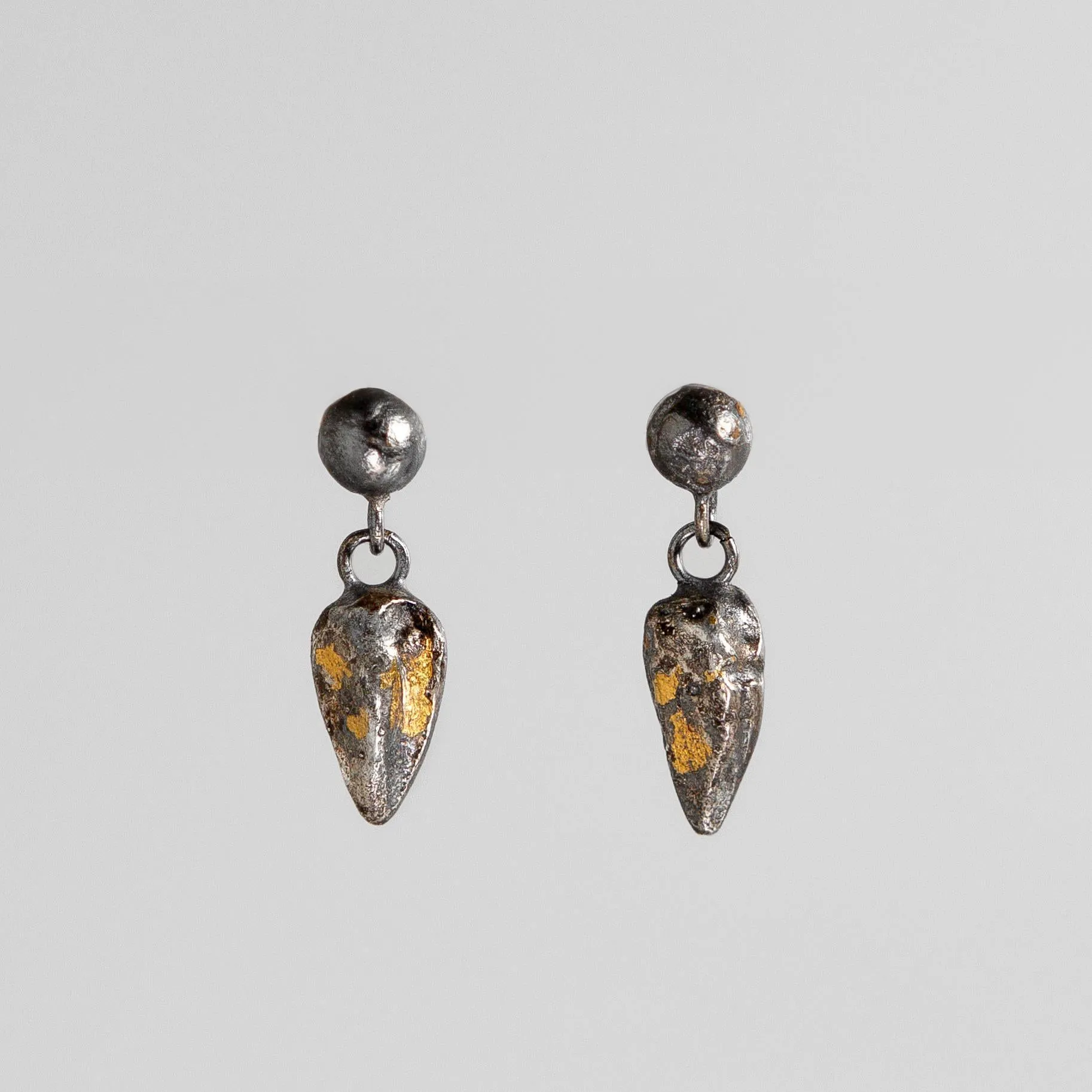 Gilded Relic Droplet Drop Earrings