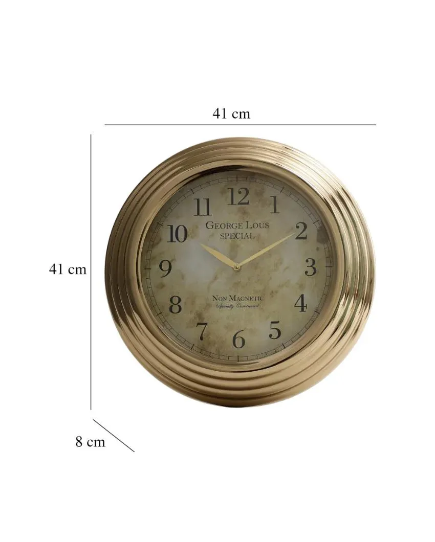 Gilded Rustic Aluminium Wall Clock | 16 x 3 inches