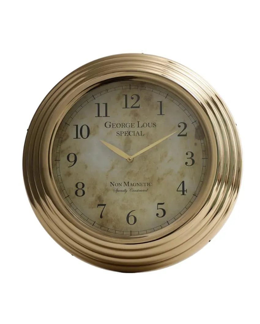Gilded Rustic Aluminium Wall Clock | 16 x 3 inches