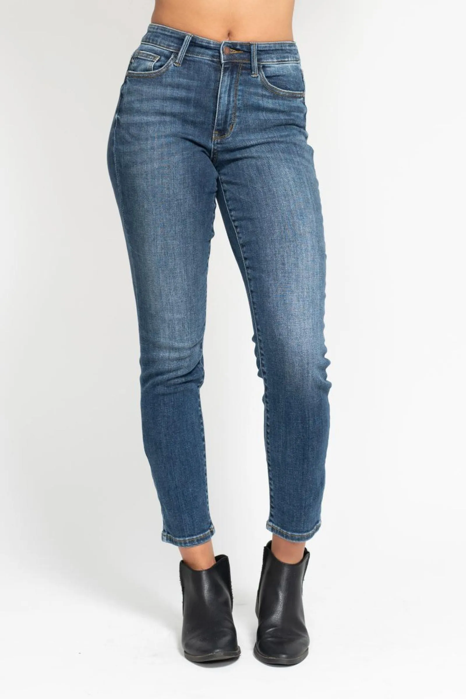 Judy Blue Classic Slim Leg Denim - Mid Wash