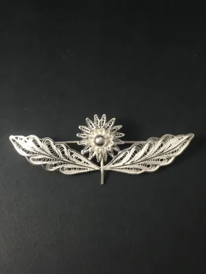 Leafy Silver Brooch