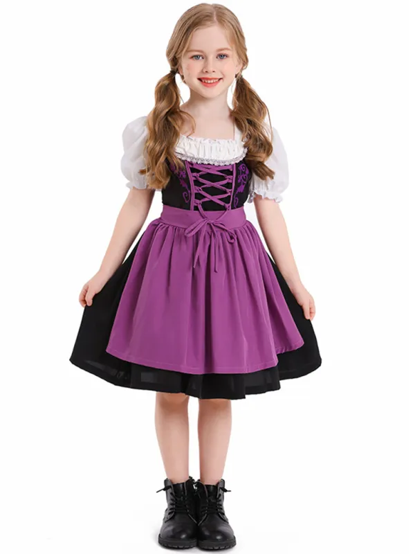 Little Lavender Kid’s Bavarian German Maid Costume Dress