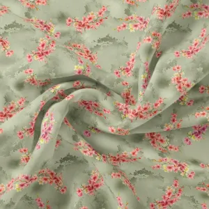 Lovely Purple Violet Flower Digital Printed Fabric