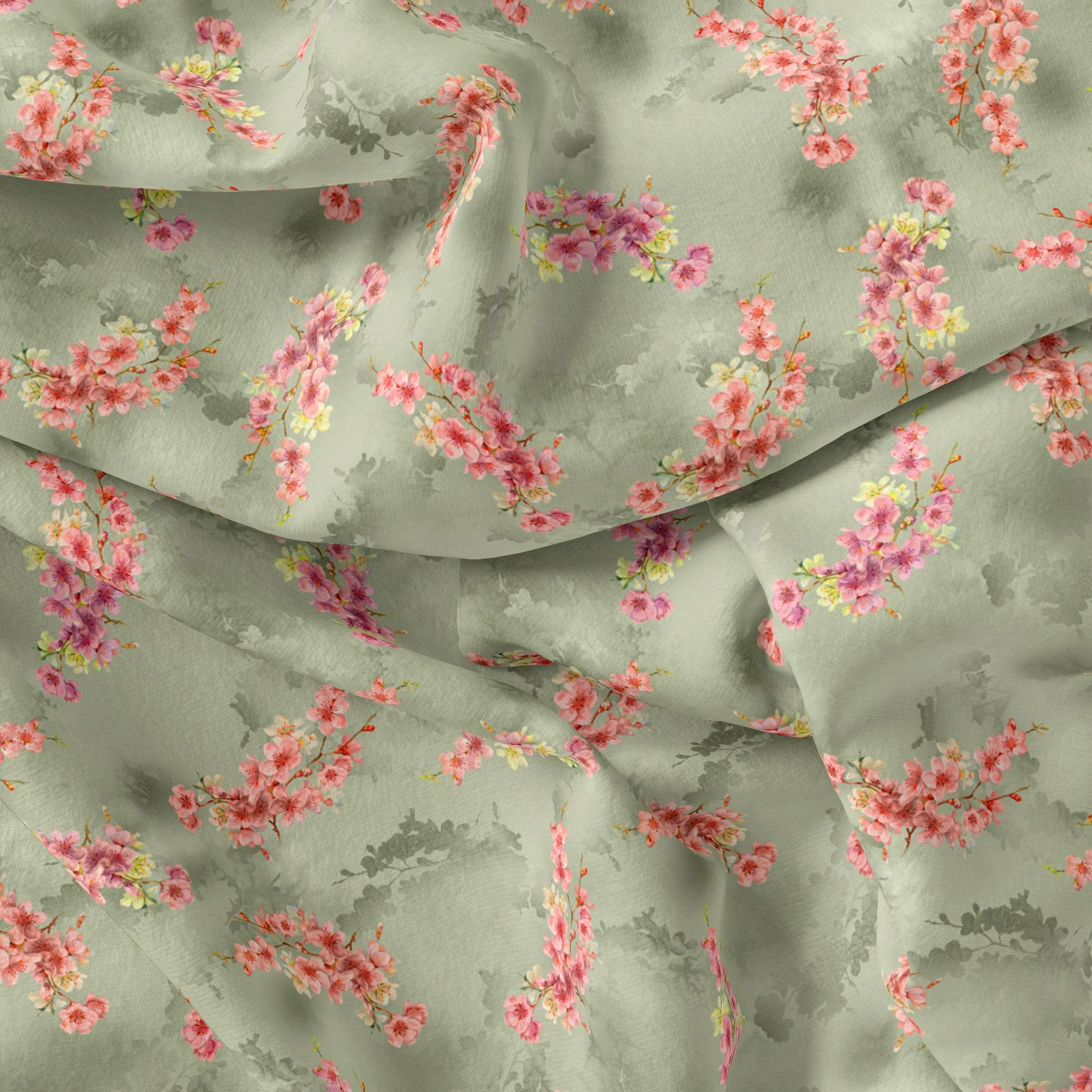 Lovely Purple Violet Flower Digital Printed Fabric