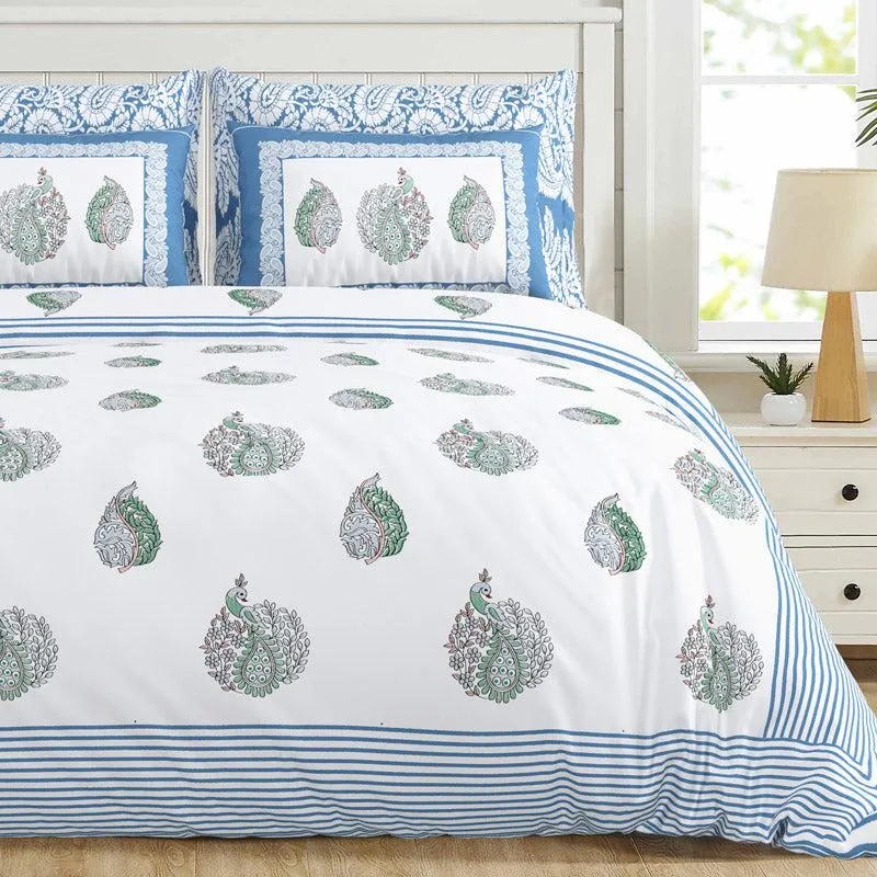 Madhumi Ethnic Bedsheet - Blue
