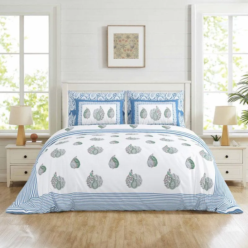 Madhumi Ethnic Bedsheet - Blue