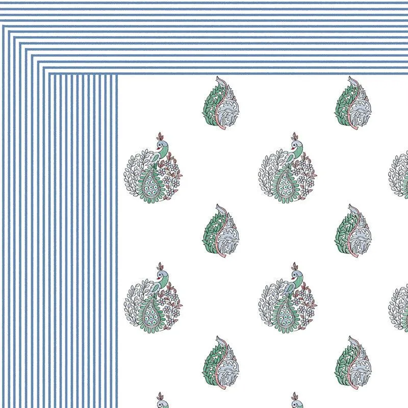 Madhumi Ethnic Bedsheet - Blue