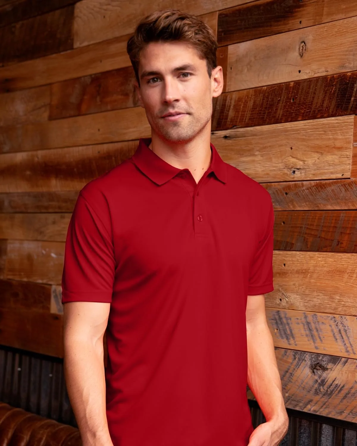 Men's Collegiate Premium Moisture Wicking Team Color Icon Polo