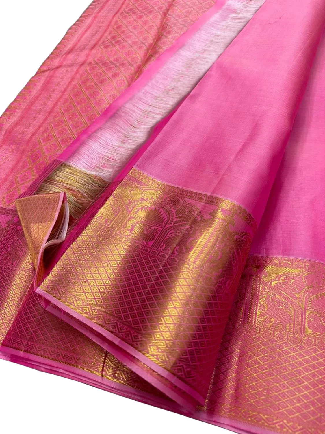Pink Kanjeevaram Handloom Pure Silk Saree: Exquisite Elegance for Every Occasion