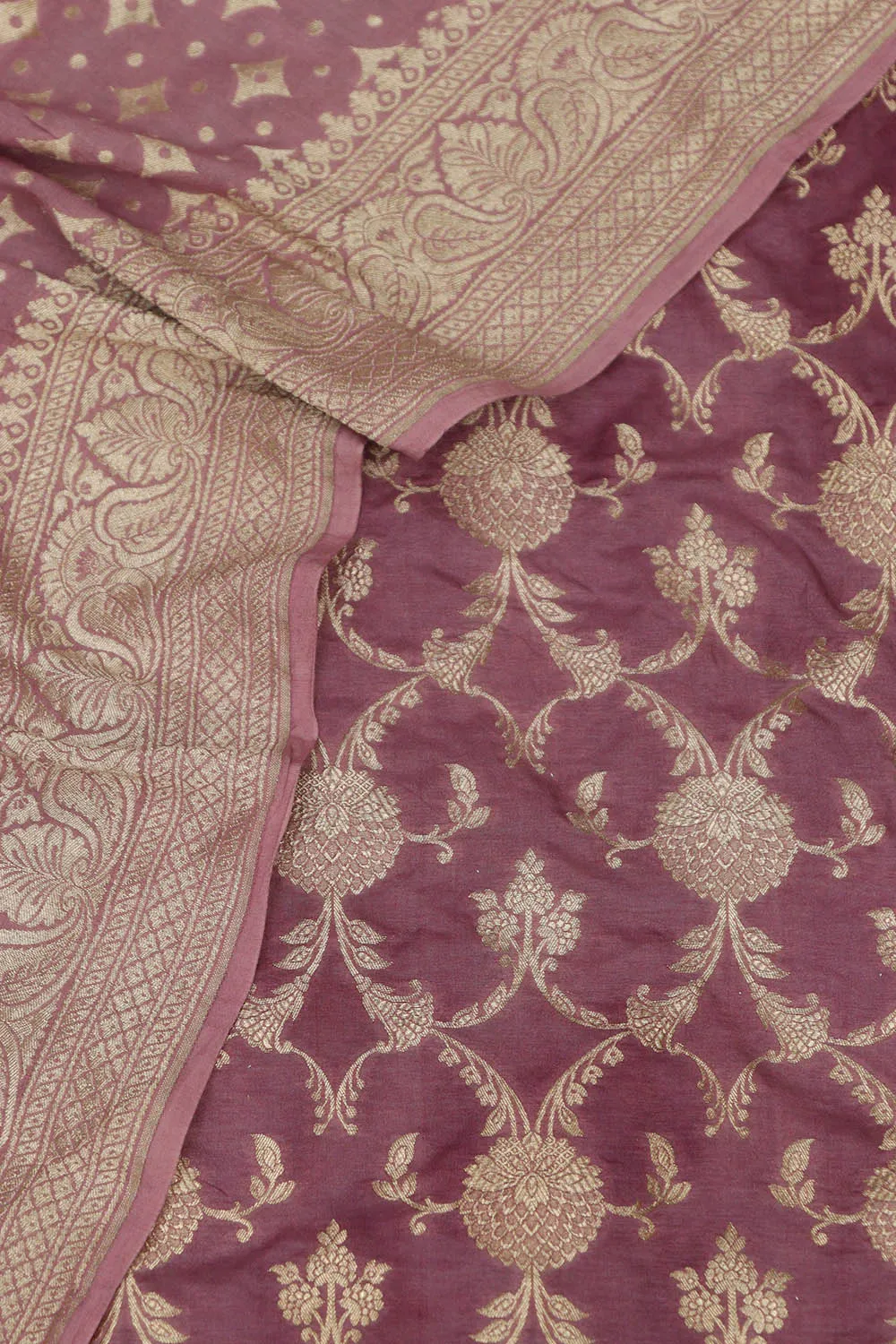 Purple Banarasi Silk Suit With Purple Banarasi Handloom Pure Moonga Silk Dupatta