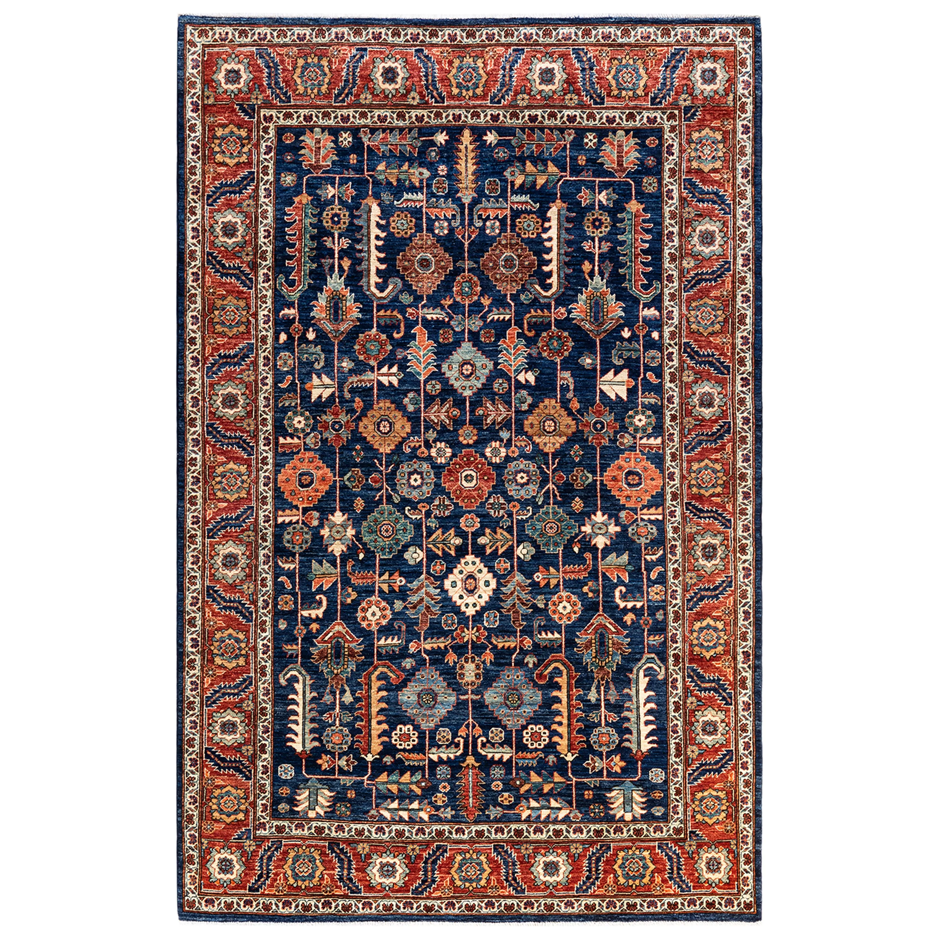 Red Traditional Serapi Wool Rug - 6' x 9'1"