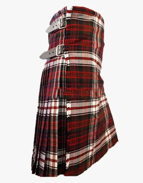 Scottish Tartan Kilt in Red, Black, and White