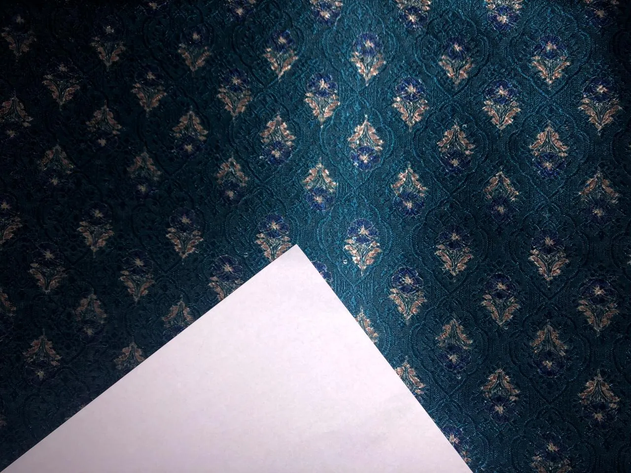 Silk Brocade fabric kingfisher blue with very subtle sequence 58" wide Jacquard BRO913[5]