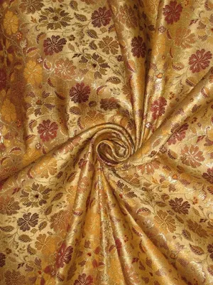 SILK BROCADE FABRIC Multi colour 44&quot; BRO41 available in two styles