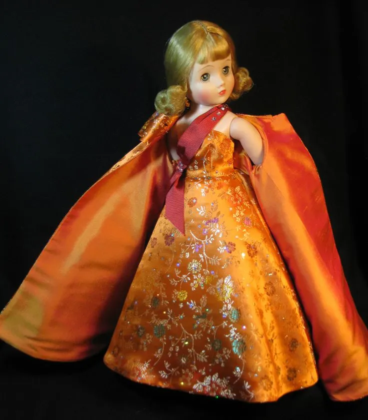 Silk Brocade fabric Orange Vestment Design 44" wide BRO123[1]