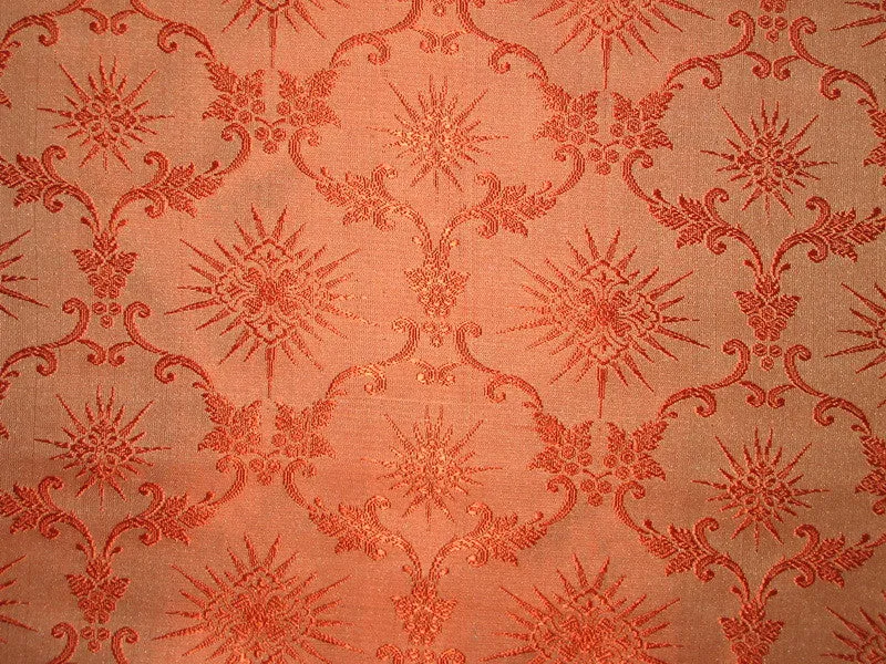 Silk Brocade fabric Orange Vestment Design 44" wide BRO123[1]