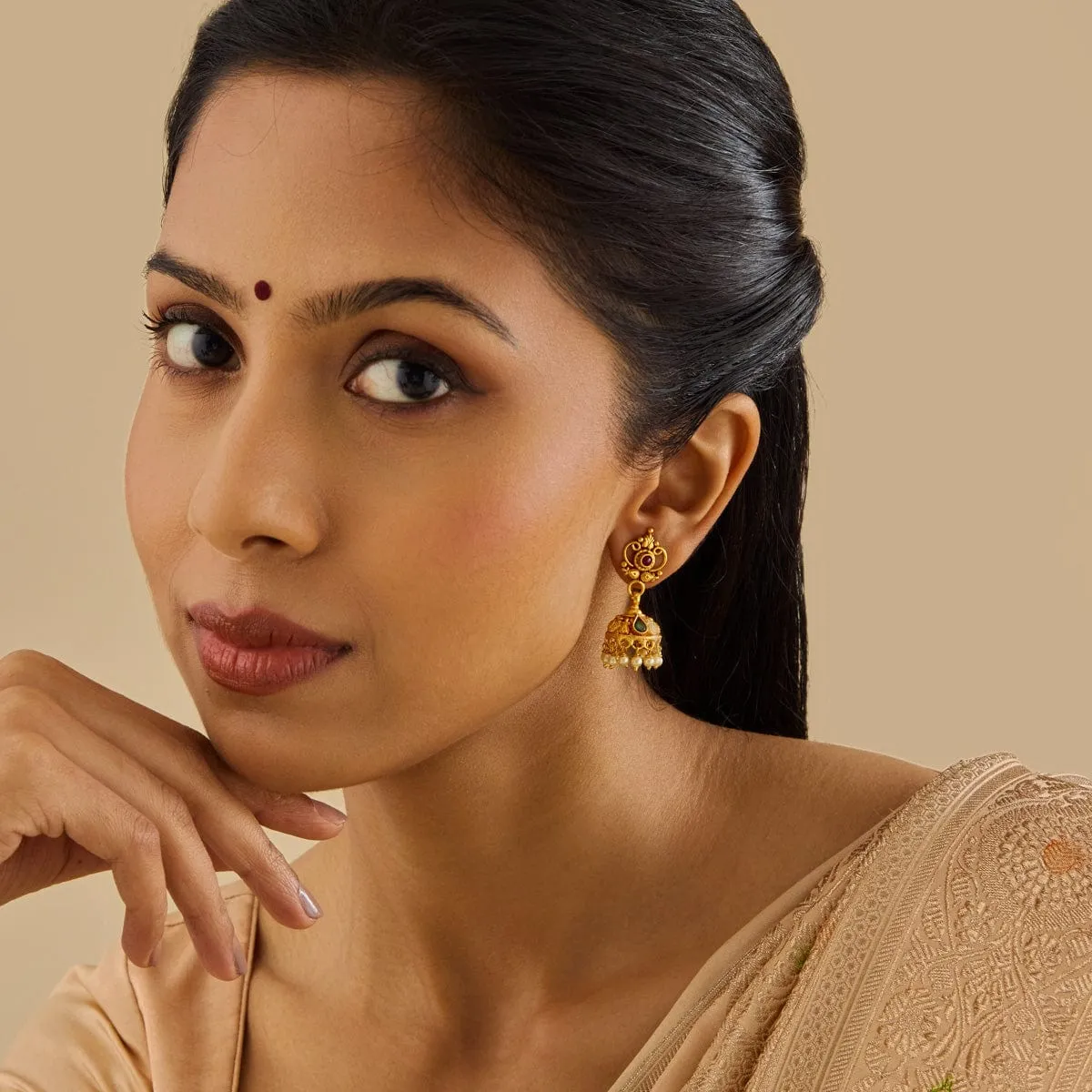 Silver Temple Earring 177685
