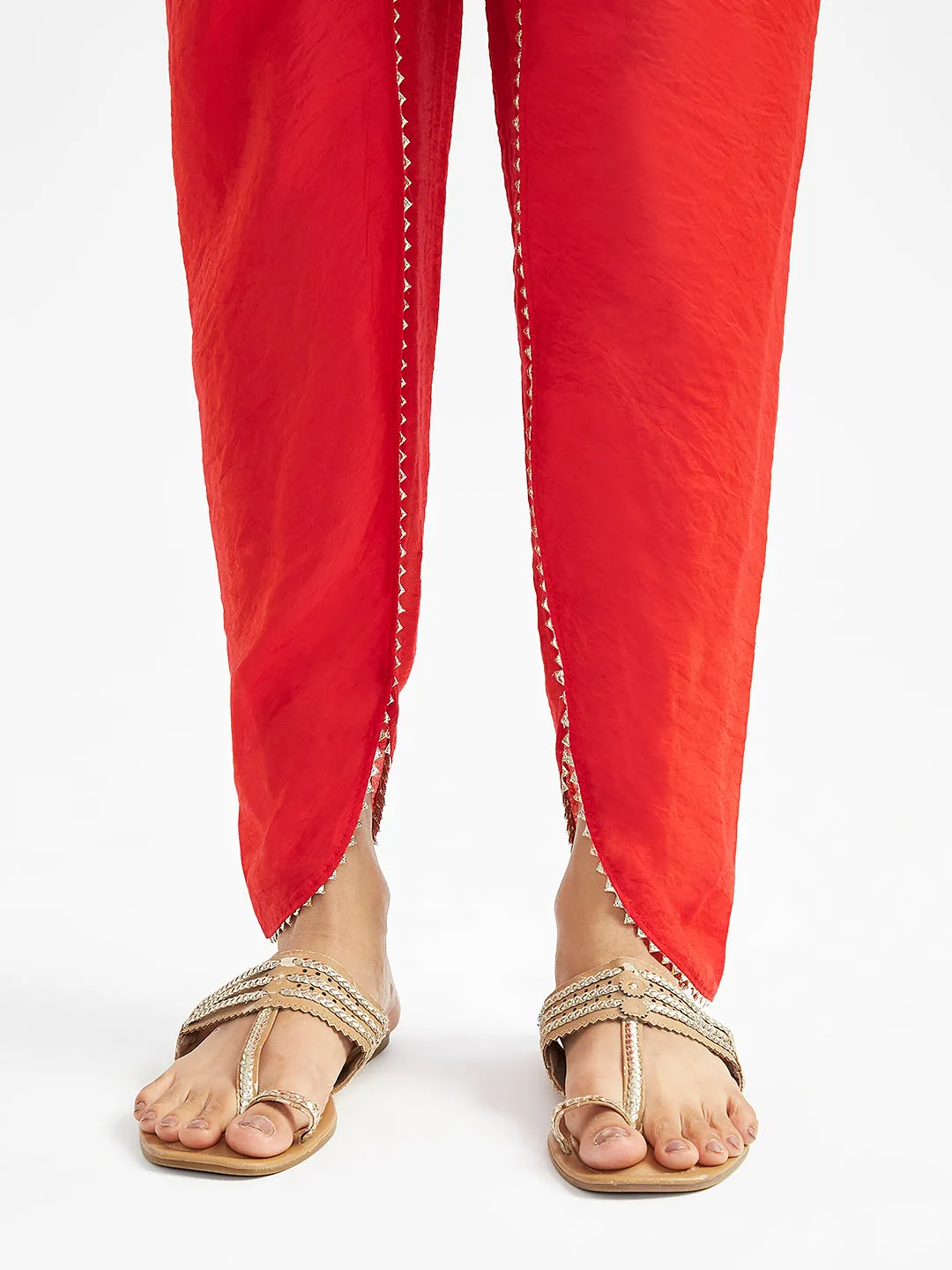 VASTRAMAY Women's Red Dhoti kurta set
