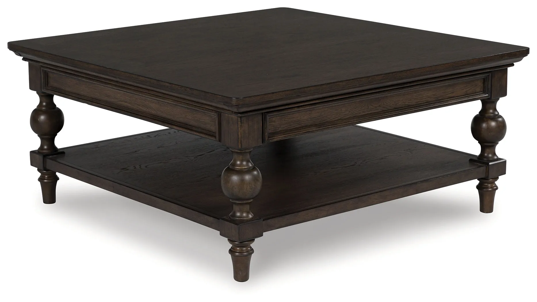 Veramond Coffee Table with 2 End Tables in Dark Brown