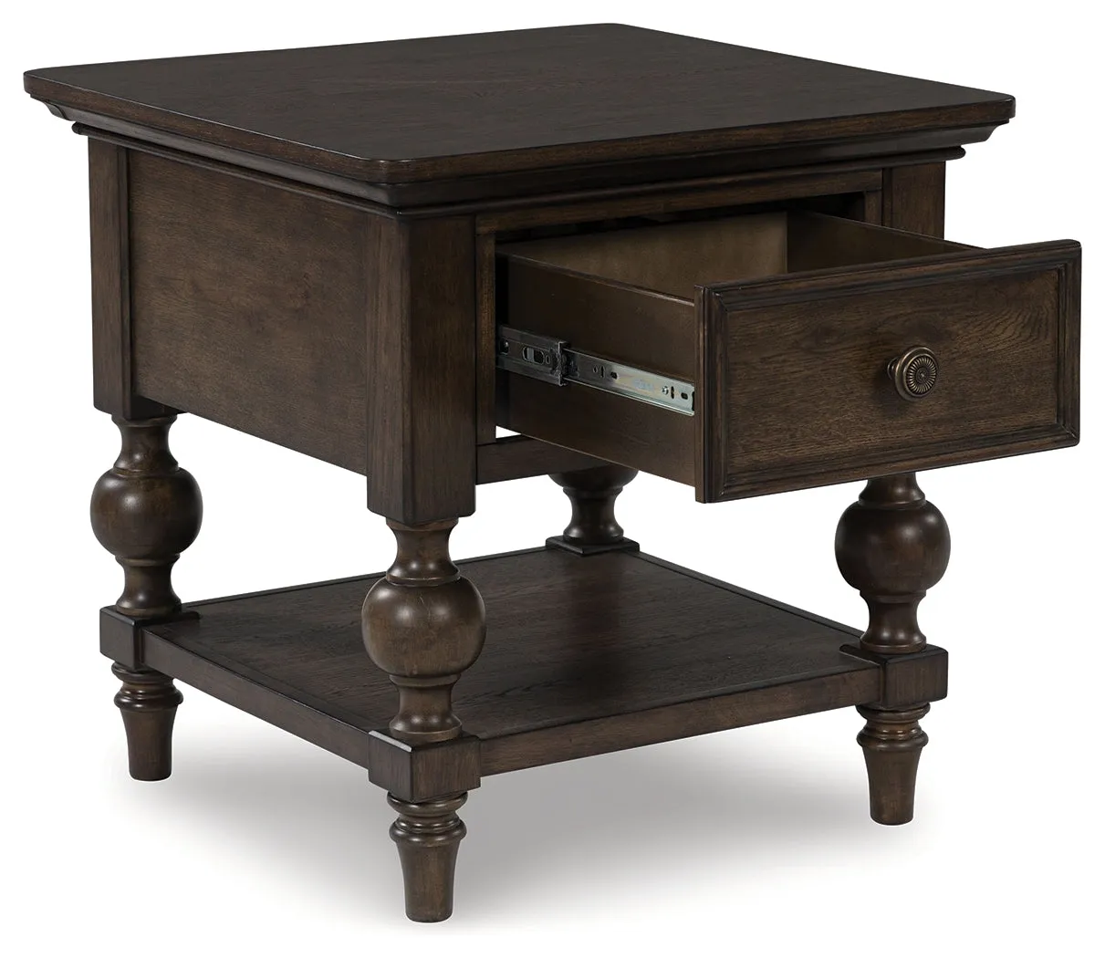 Veramond Coffee Table with 2 End Tables in Dark Brown
