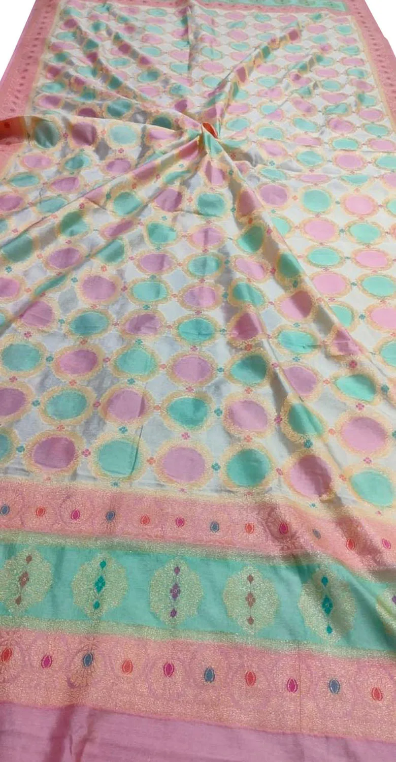 Vibrant Banarasi Brush Dyed Cotton Silk Dupatta: A Multicolor Masterpiece