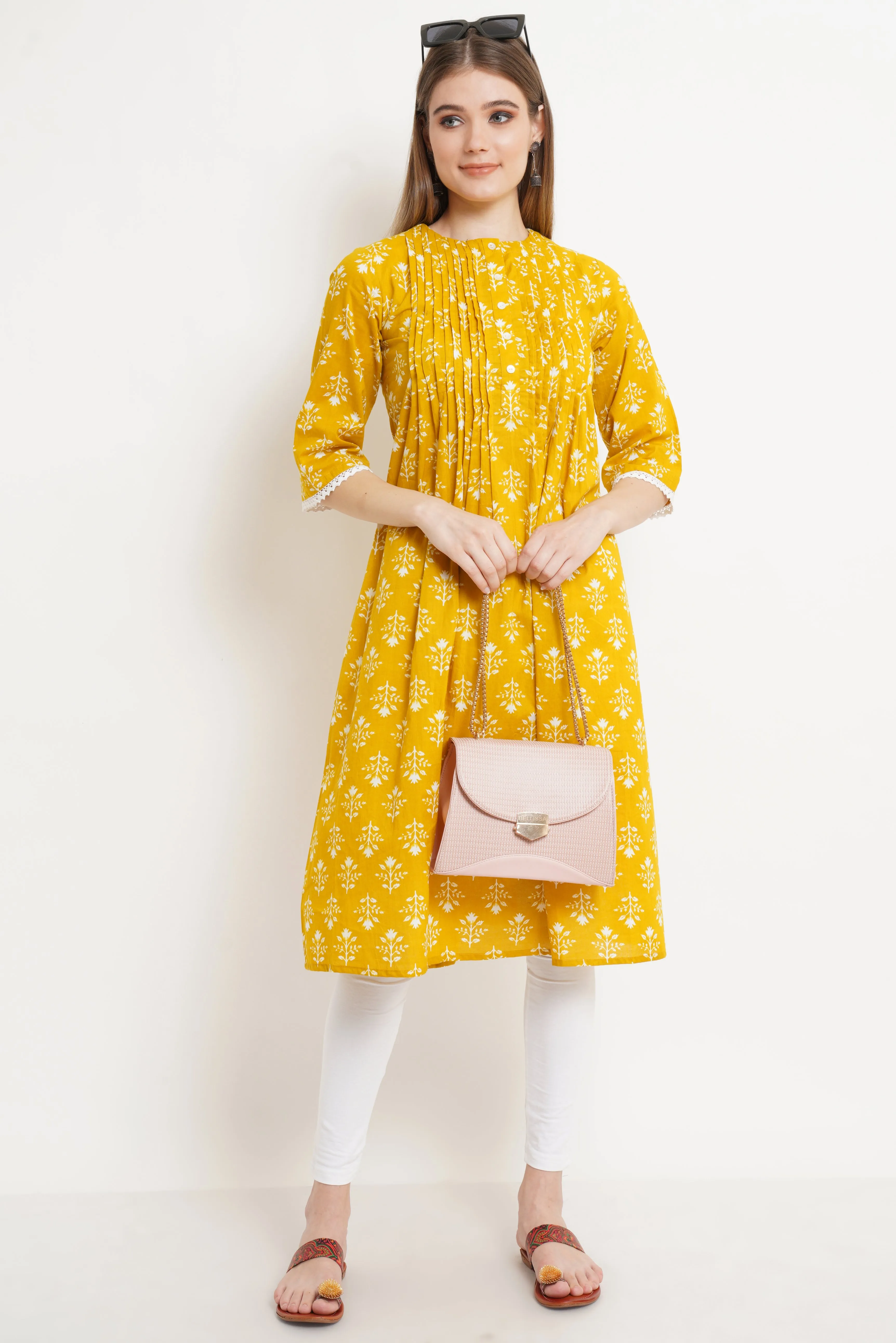 Vintage Style Pintuck Kurta For Women