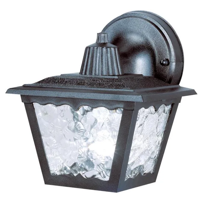 Westinghouse 6685900 1 Light Hi-Impact Polypropylene Wall Lantern Black Finish with Clear Textured Acrylic