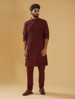 Wine Silk Kurta